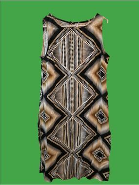 4/$67 Deal! Jules & Leopold Women’s Black and Gold Geometric Print Dress